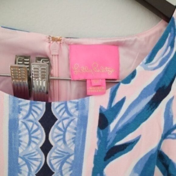 NWOT Lilly Pulitzer Donna Romper Size 16 Blue Pink Tropics Tint Print - Picture 6 of 12